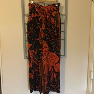 Zara wide leg high waisted pants side medium